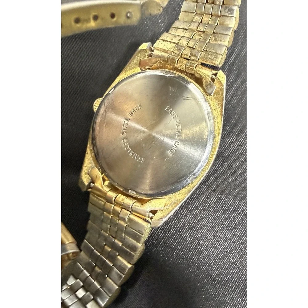 Geneva Armitron Watch Lot Mixed 3pc Gold Silver Brown Parts Repair AS IS